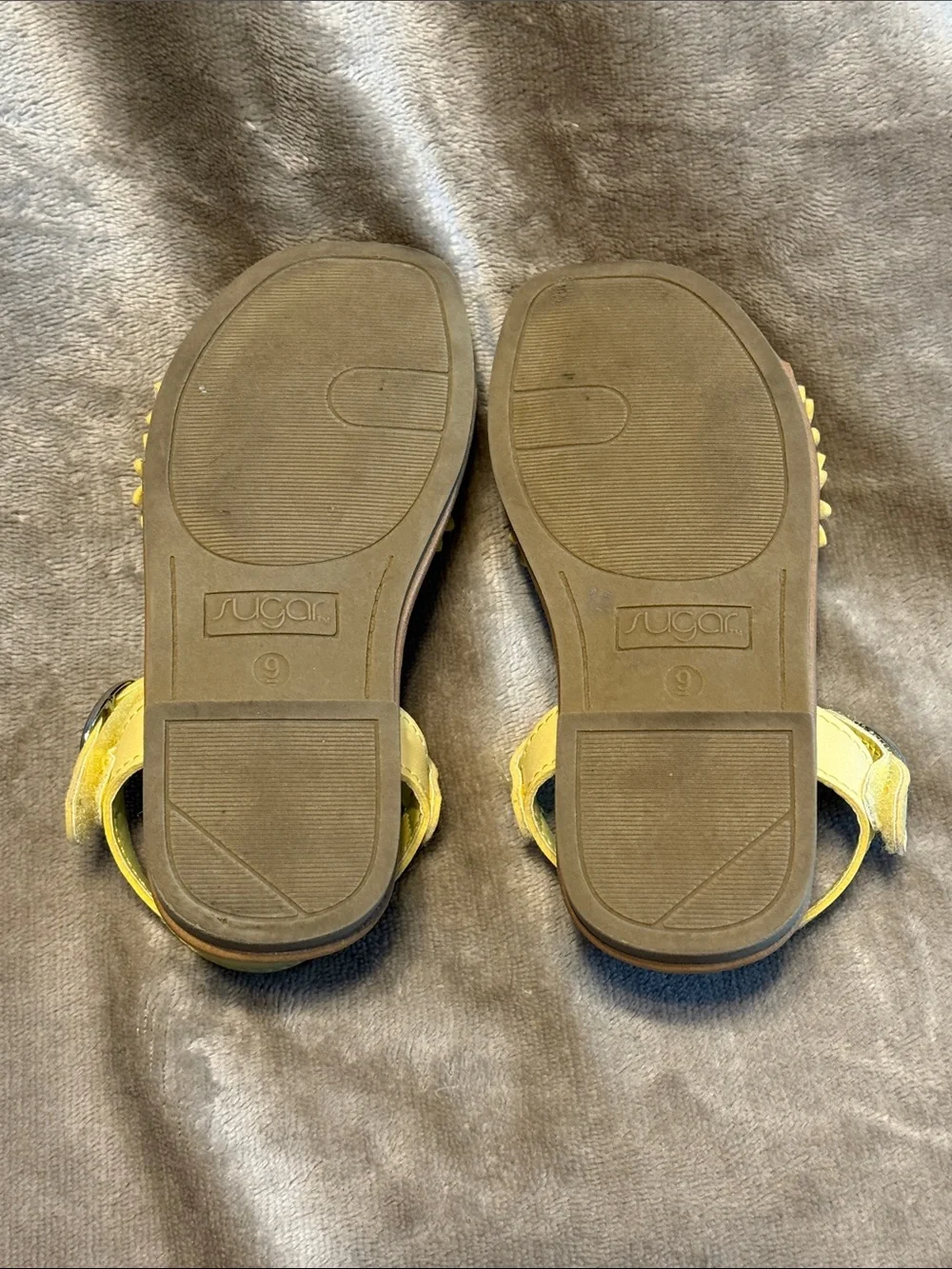 Sugar Yellow Floral Strap Sandals for Kids 9c